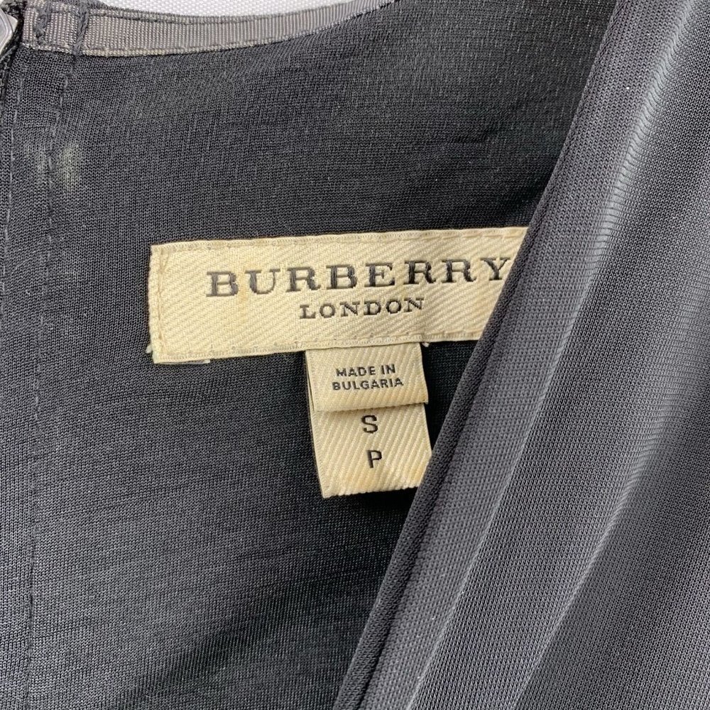 Burberry Black Stretch Jersey Long Sleeve V-Neck Tunic Top Size Small - Picture 8 of 9